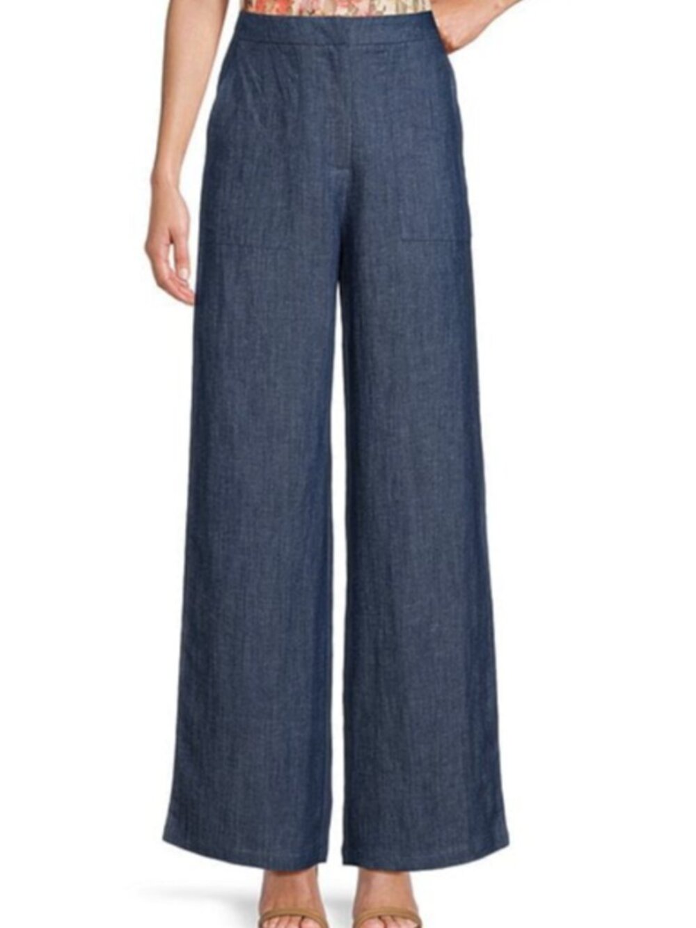 Linen Blend Wide-Leg Pants | Size 12